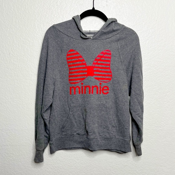 Disney Jackets & Blazers - Disney Minnie Mouse Stripes Bow Hoodie Size Small